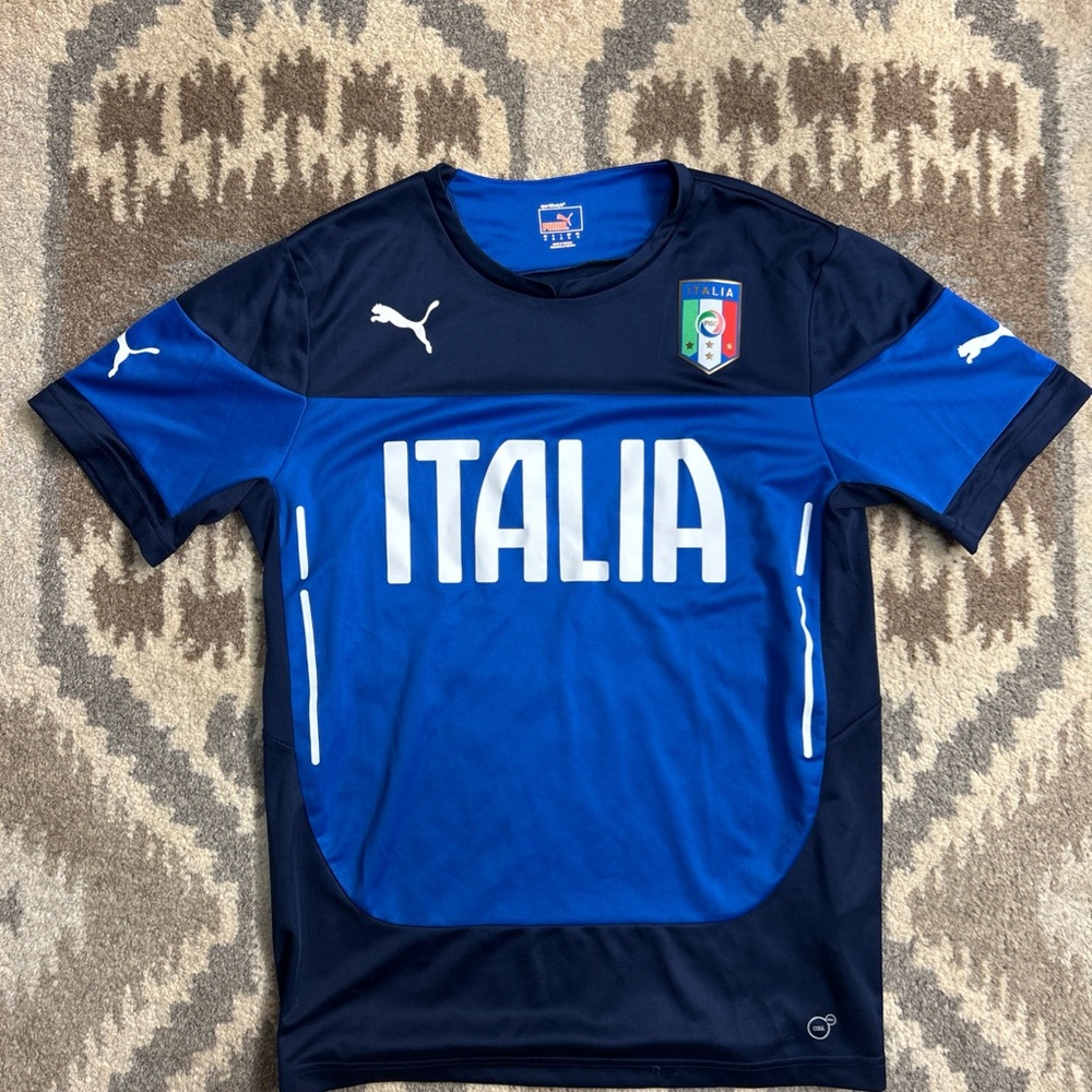 Italy FIGC Italia PUMA Men's Soccer Jersey Size Medium